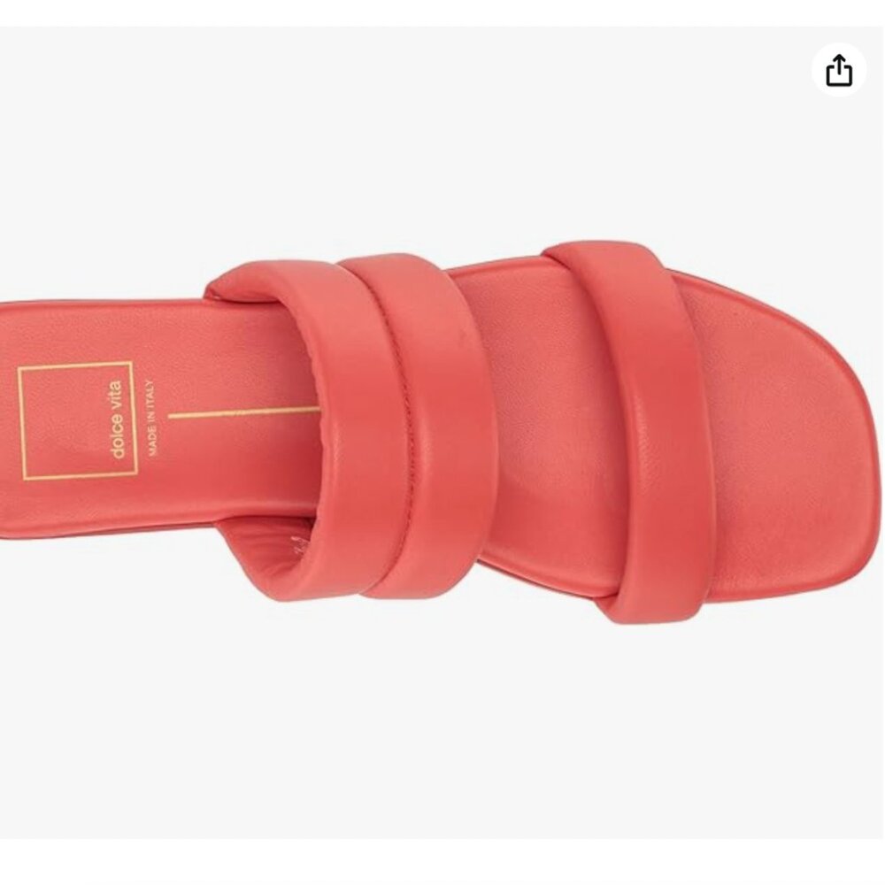 Dolce Vita Adore Flat Sandal Red Leather - Picture 4 of 7